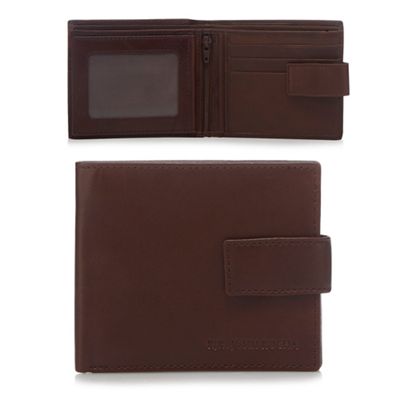 Brown leather foldout wallet